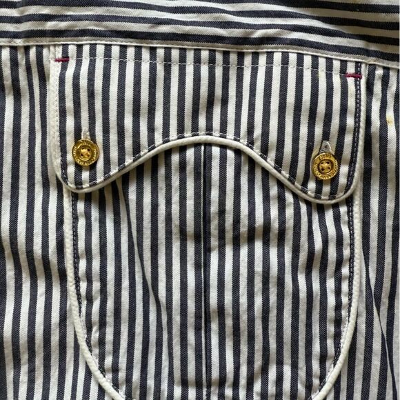 Cavi Men's Black and White Striped Shirt 3XLG long sleeve button up has 2 FLAWS - Picture 5 of 12